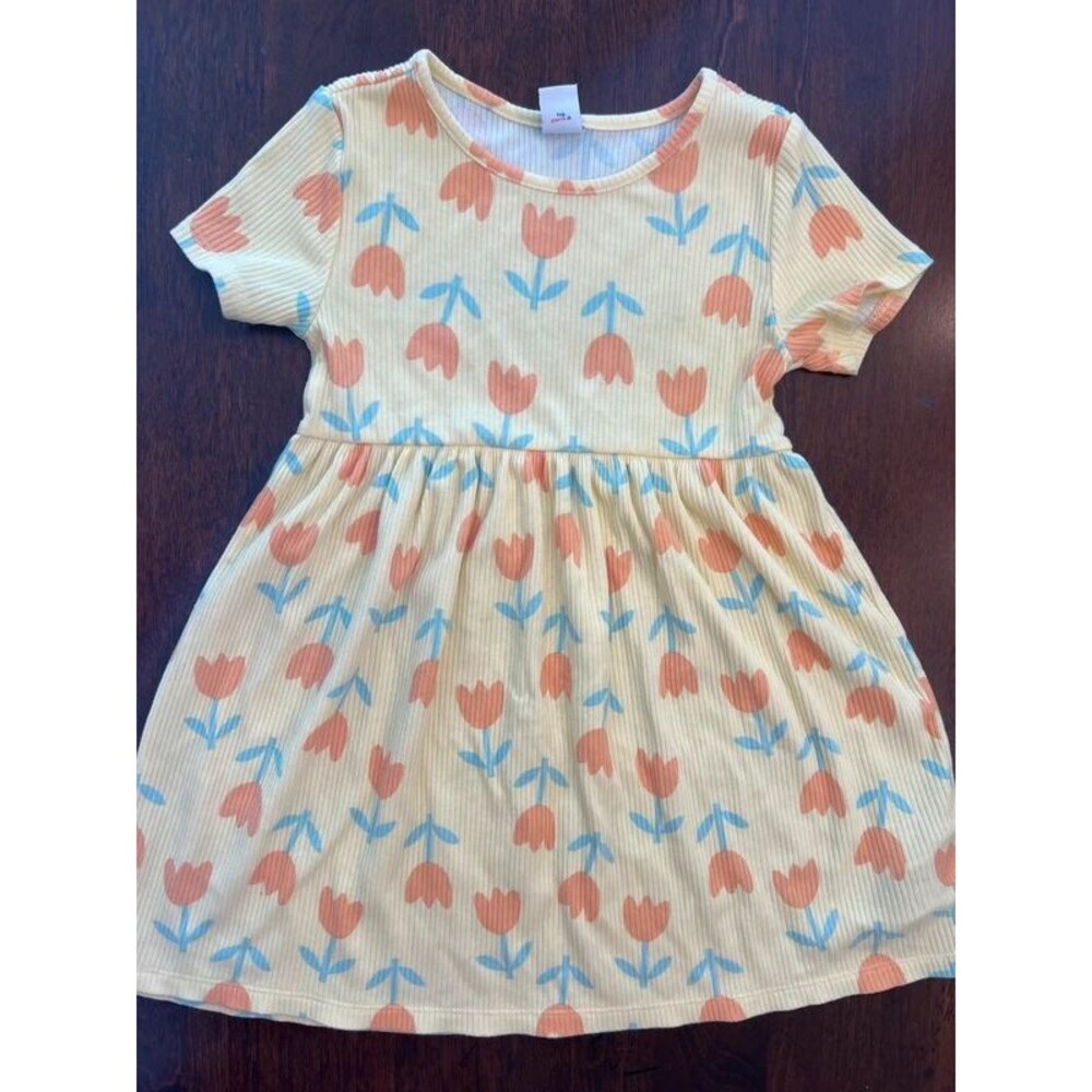 Toddler Girls Spring Tulip Dress Ribbed Soft Size 4T
